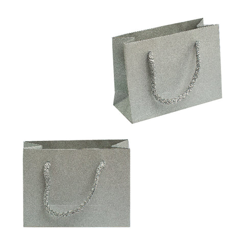 010916 (BP1PL) Bolsa chica de papel plata con asa  (12 x 9 x 5 cm)