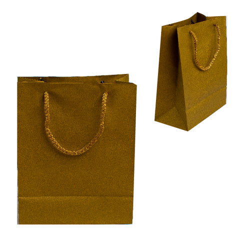 010941 (BP4OR) Bolsa grande de papel dorado con asa  (18.8 x 22.3 x 9.3 cm)