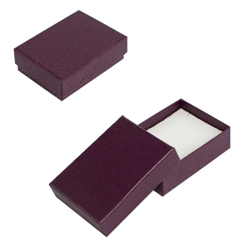020319 (C2AM) Caja lisa, color morado para cadena y aretes  (8 x 6 x 2.5 cm)
