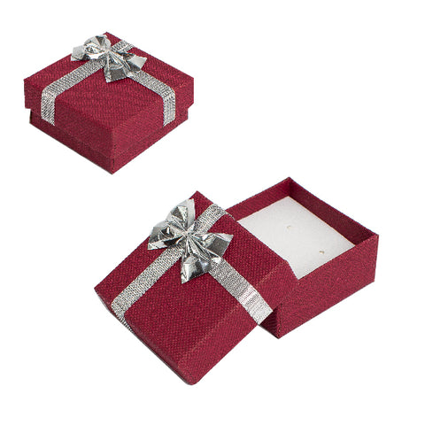021205 (CM1RJ) Caja con moño color rojo para broquel (4.5 x 5.4 x 2.2 cm)