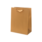 (010993) BOLSA DE PAPEL COLOR DORADA CON LISTÓN (11X.5X13.5X6 CM) MEDIANA