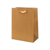 (010994) BOLSA DE PAPEL COLOR DORADA CON LISTÓN (18X22.5X8 CM) GRANDE