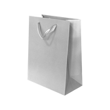 (010999) BOLSA DE PAPEL COLOR PLATA CON LISTÓN (18X22.5X8 CM) GRANDE