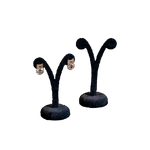 (0135NG) JUEGO DE 2 ANTENAS PARA ARETES DE TERCIOPELO NEGRO (5 x 12.5 cm)