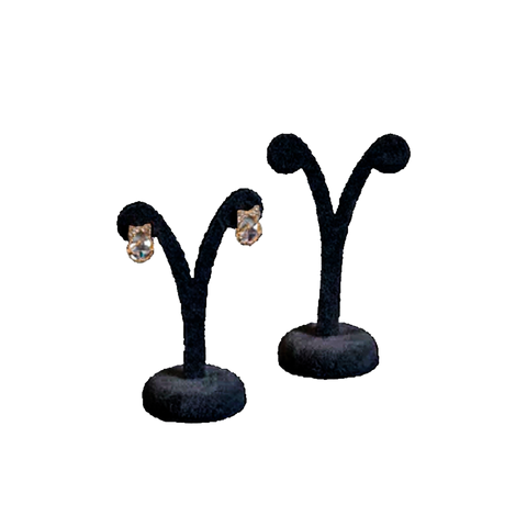 (0135NG) JUEGO DE 2 ANTENAS PARA ARETES DE TERCIOPELO NEGRO (5 x 12.5 cm)