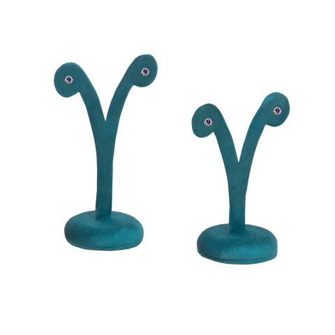 (0135VE) JUEGO DE 2 ANTENA PARA ARETE  DE TERCIOPELO VERDE (5 x 12.5 cm)