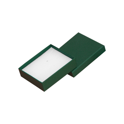 020492(C2VE) Caja VERDE ESMERALDA mediana para cadena y aretes (6x7.5x2 cm)