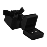 031410 (4582I) Estuche platino negro para aretes importado (6.9 x 6.7 x 4.8cm)