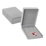 (040292) ESTUCHE TERCIOPELO GRIS PARA GARGANTILLA