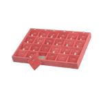 (05002) Charola Terciopelo Rosa con 24 casilleros para juego(35x24x3cm)