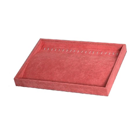 (05011) Charola Terciopelo Rosa con media luna  para cadena (32x22x3cm)