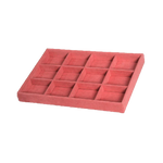 (05017) Charola Terciopelo Rosa con 12 casilleros  (32x22x3cm)