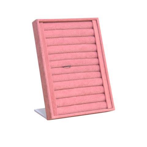 (05055) Exhibidor cuadrado para anillo color Rosa (25.5x3x11cm)