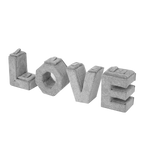 (05056) Letras LOVE  Terciopelo Gris (22x7x3cm)
