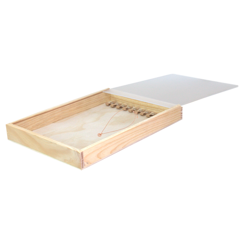 (053073) Charola de madera con tapa con broche para 10 cadenas  (23x32x4cm)