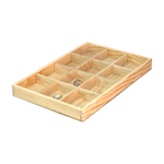 (053074) Charola de madera sin tapa para 12 casilleros (23x32x4cm)