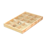 (053075) Charola de madera sin tapa para 15 casilleros (23x32x4cm)