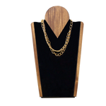 (07005)Cuello alto acrilico negro con Parota (38x21x8cm)