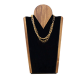(07005)Cuello alto acrilico negro con Parota (38x21x8cm)