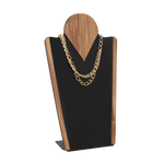 (07005)Cuello alto acrilico negro con Parota (38x21x8cm)