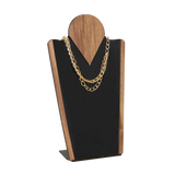 (07005)Cuello alto acrilico negro con Parota (38x21x8cm)