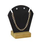 (07015)Porta collar ch acrilico negro con base madera (12x10x3cm)