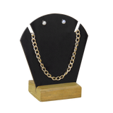 (07015)Porta collar ch acrilico negro con base madera (12x10x3cm)