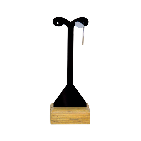 (07017)Exhibidor ramas arete acrilico negro base de madera (13x4.5x3.5cm)