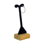 (07017)Exhibidor ramas arete acrilico negro base de madera (13x4.5x3.5cm)
