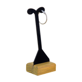 (07017)Exhibidor ramas arete acrilico negro base de madera (13x4.5x3.5cm)