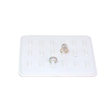 (085009) Exhibidor de PVC para 18 anillos color blanco (19X14.5X4.5cm)