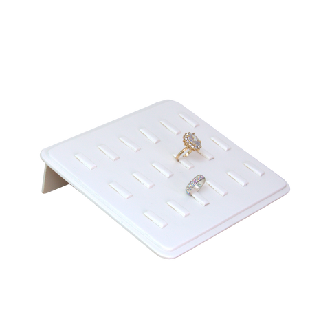 (085009) Exhibidor de PVC para 18 anillos color blanco (19X14.5X4.5cm)