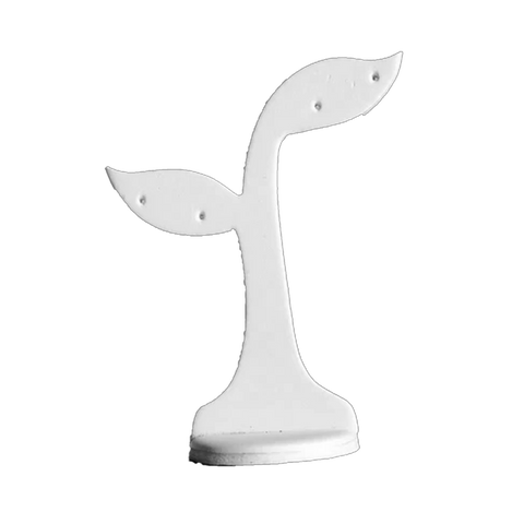 (085017) Exhibidor de PVC hojas para aretes color blanco(11.5X9.5X4.5cm)