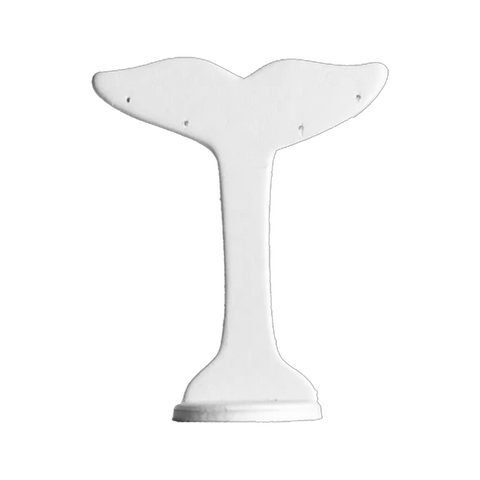 (085018) Exhibidor de PVC cola de ballena para aretes color blanco(11.5X9.5X4.5cm)