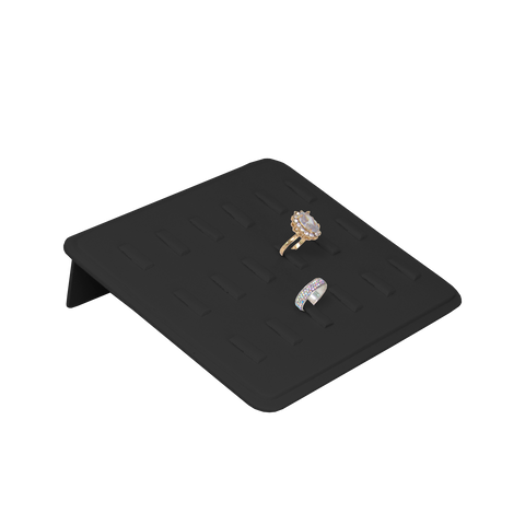 (086009) Exhibidor de PVC para 18 anillos color negro (19X14.5X4.5cm)