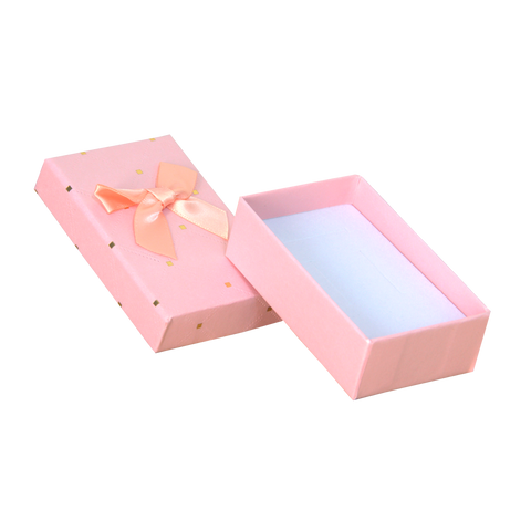 (2700) Caja Salmon detalles dorados para broquel paq con 24 piezas (4x4x3cm)