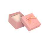 (2710) Caja Salmon detalles dorados para aro o reloj paq 12 piezas  (8.5x11.5x3cm)