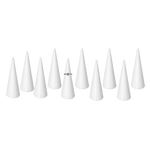 (CONO BC) CONO BLANCO DE PLASTICO PARA ANILLO  PAQ CON 10 PCZ (6X3CM)