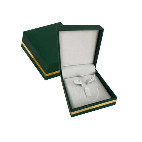 (CR3VE)ESTUCHE CARTER VERDE ESMERALDA PARA CADENA Y ARETES (6.9X4.1X2.9CM)