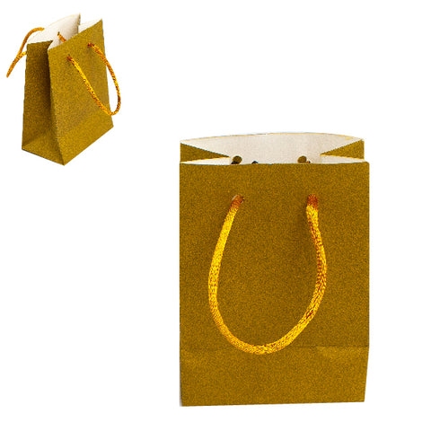 010905 (BP0OR) Bolsa mini de papel dorado con asa  (3.5 x 8 x 5.9 cm)