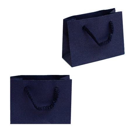 010909 (BP1AM) Bolsa chica de papel azul marino con asa  (12 x 9 x 5 cm)