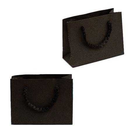 010915 (BP1NG) Bolsa chica de papel negro con asa  (12 x 9 x 5 cm)