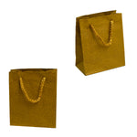010923 (BP2OR) Bolsa mediana de papel dorado con asa  (11.5 x 13.5 x 6 cm)