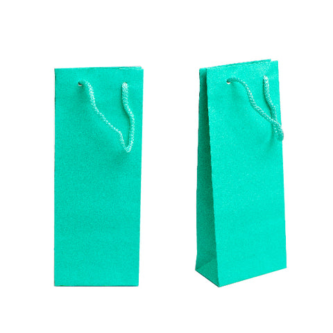 010928 (BP3AQ) Bolsa alargada de papel aqua con asa  (8.9 x 23 x 5 cm)
