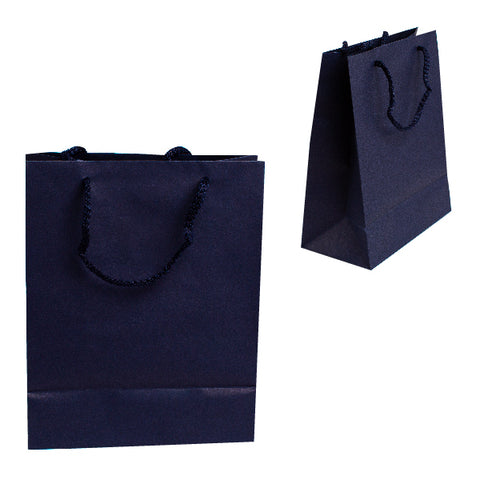 010936 (BP4AM) Bolsa grande de papel azul marino con asa  (18.8 x 22.3 x 9.3 cm)