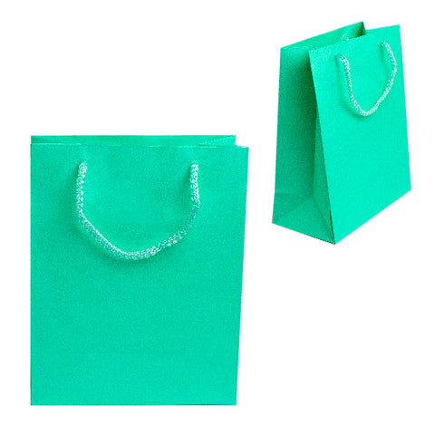 010937 (BP4AQ) Bolsa grande de papel aqua con asa  (18.8 x 22.3 x 9.3 cm)