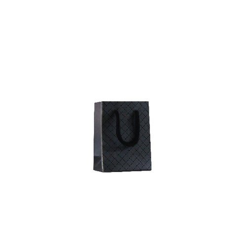 010951 (BN0) Bolsa de papel color negro con cuadros (6 x 8 x 3.5 cm)