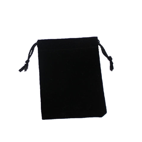 011303 (B2) Bolsa mediana de terciopelo negro rectangular (9.5 x 13 cm)