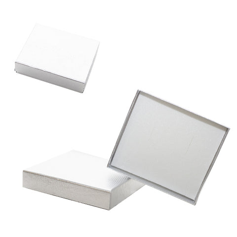 020314 (C11PL) Caja lisa, color plata para anillo (5.9 x 5.5 x 2.9 cm)