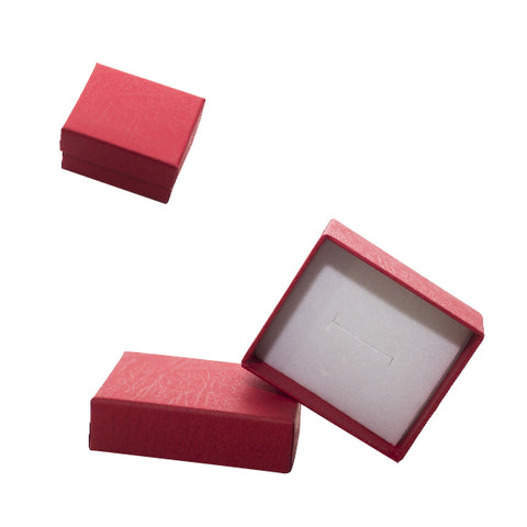 020315 (C1RJ) Caja lisa, color rojo para anillo (5.9 x 5.5 x 2.9 cm)